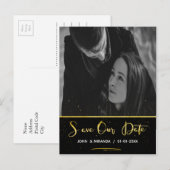 Personalisiertes Foto Hochzeit speichern Sie das D Ankündigungspostkarte (Vorne/Hinten)