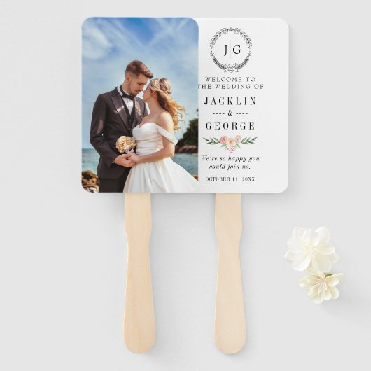 Personalisiertes Foto-Hochzeitsfächer-Programm Fächer (Vorne und Hinten)