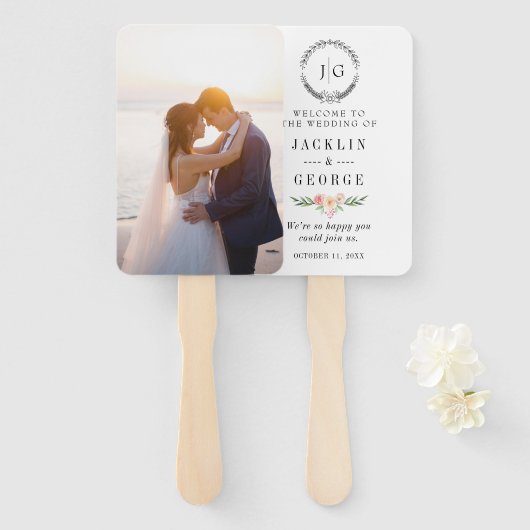 Personalisiertes Foto-Hochzeitsfächer-Programm Fächer (Vorne und Hinten)
