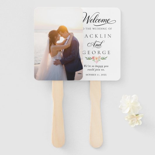 Personalisiertes Foto-Hochzeitsfächer-Programm Fächer (Vorne und Hinten)