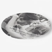 Personalisiertes Foto-Hochzeitsfeierplatte Pappteller (Schrägansicht)