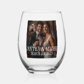 Personalisiertes Foto Hochzeitsgeschenk Brautgarte Weinglas Ohne Stiel (Vorderseite)