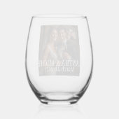 Personalisiertes Foto Hochzeitsgeschenk Brautgarte Weinglas Ohne Stiel (Rückseite)