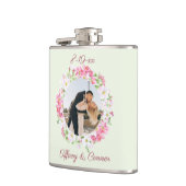 Personalisiertes Foto Hochzeitstag Bräune maßgesch Flachmann (Links)