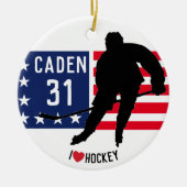 Personalisiertes Foto Hockey Ornament (Vorne)