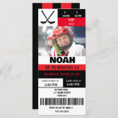 Personalisiertes Foto Hockey Ticket Geburtstagspar (Vorne/Hinten)