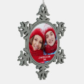 Personalisiertes Foto Holiday Snowflake Ornament R (Links)