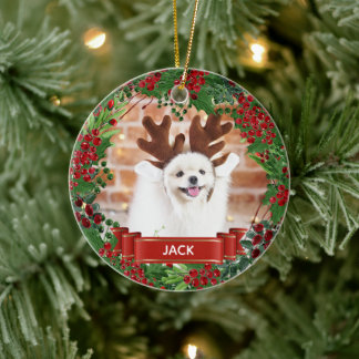 Personalisiertes Foto Hund Lover Weihnachtsschmuck