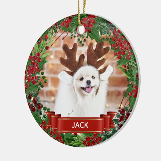 Personalisiertes Foto Hund Lover Weihnachtsschmuck (Links)