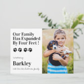 Personalisiertes Foto Hund Welpe, neues Tier Ankündigung (Stehend Vorderseite)