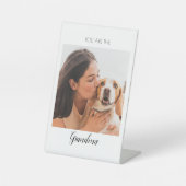 Personalisiertes Foto Hunde Oma Mutter Sockelschild (Vorderseite)