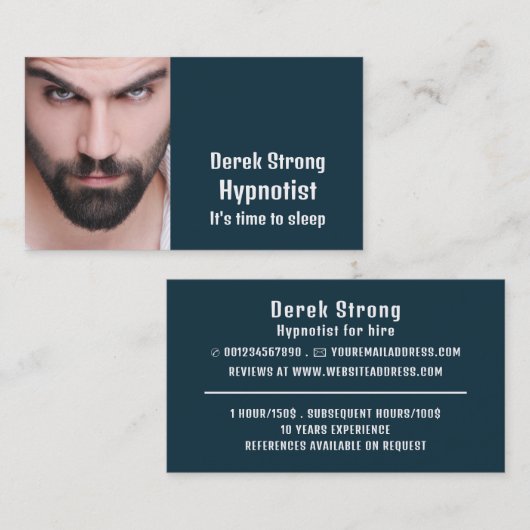 Personalisiertes Foto, Hypnotist Visitenkarte (Vorne/Hinten)