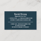 Personalisiertes Foto, Hypnotist Visitenkarte (Rückseite)