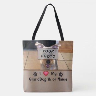 Personalisiertes FOTO I Liebe My GrandDog Geschenk Tasche
