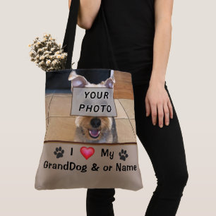 Personalisiertes FOTO I Liebe My GrandDog Geschenk Tasche