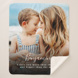 Personalisiertes Foto I Liebe Sie mehr Sherpa Blan Sherpadecke