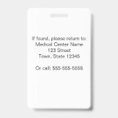 Personalisiertes Foto-ID-Abzeichen Ausweis (Rückseite)