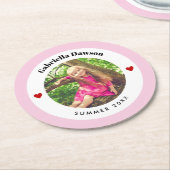 Personalisiertes Foto im rustikalen Baby Runder Pappuntersetzer (Angewinkelt)