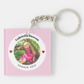 Personalisiertes Foto im rustikalen Baby Schlüsselanhänger (Rückseite)