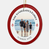 Personalisiertes Foto im Schwarzen Kreis mit roter Keramik Ornament (Links)