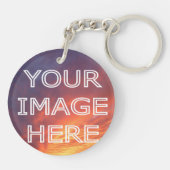 Personalisiertes Foto-Imitat-lederner Schlüsselanhänger (Rückseite)