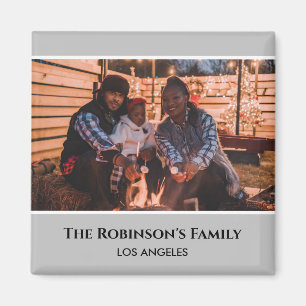 Personalisiertes Foto in Graurahmen mit Texten Magnet