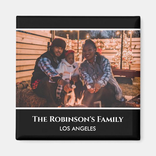 Personalisiertes Foto in Schwarzweißrahmen mit Tex Magnet (Vorne)