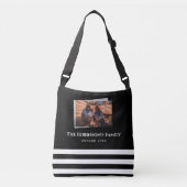 Personalisiertes Foto in Schwarzweißrahmen mit Tex Tragetaschen Mit Langen Trägern (Vorderseite)