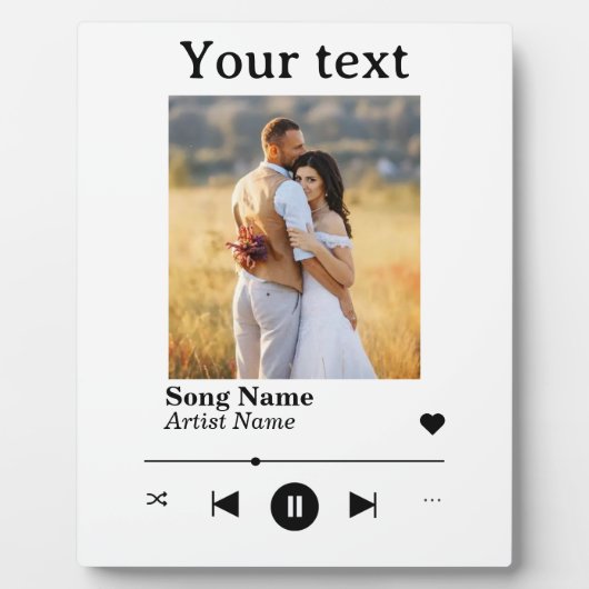 Personalisiertes Foto Jubiläum Song Fotoplatte (Vorderseite)