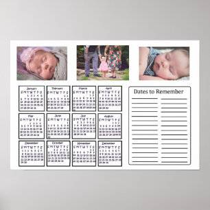 Personalisiertes Foto-Kalender-Plakat 2019 Poster
