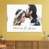 Personalisiertes Foto-Kalligrafie-Skript Hochzeit Leinwanddruck (Insitu (Wohnzimmer))