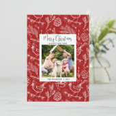 Personalisiertes Foto Kardinal Weihnachtskarte Feiertagskarte (Stehend Vorderseite)