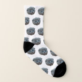 Personalisiertes Foto Katze weiß Socken (Rechts - Außen)