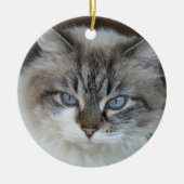 Personalisiertes Foto Katzen und Silhouette Keramik Ornament (Vorne)