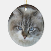 Personalisiertes Foto Katzen und Silhouette Keramik Ornament (Links)
