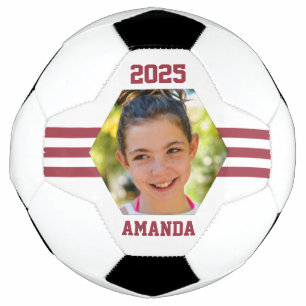 Personalisiertes Foto Keepake Deep Red Strips Fußball