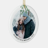 Personalisiertes Foto Keepake Mistletoe Keramik Ornament (Rechts)