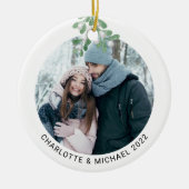 Personalisiertes Foto Keepake Mistletoe Keramik Ornament (Vorne)