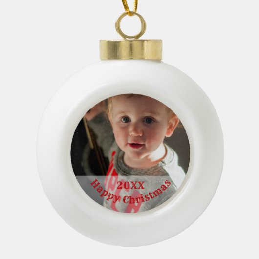 Personalisiertes Foto Keramik Kugel-Ornament (Vorderseite)