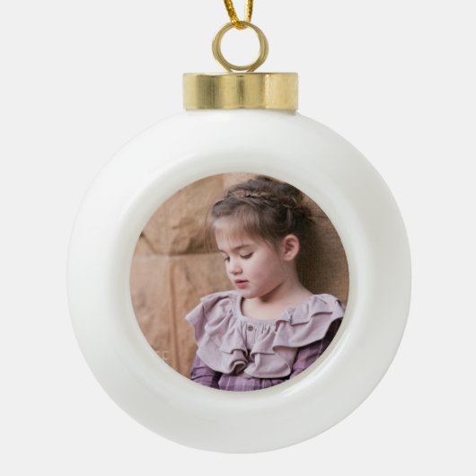 Personalisiertes Foto Keramik Kugel-Ornament (Vorderseite)