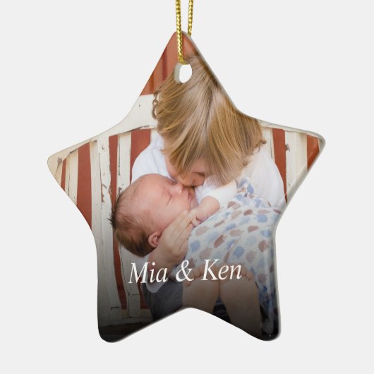 Personalisiertes Foto Keramik Ornament (Links)