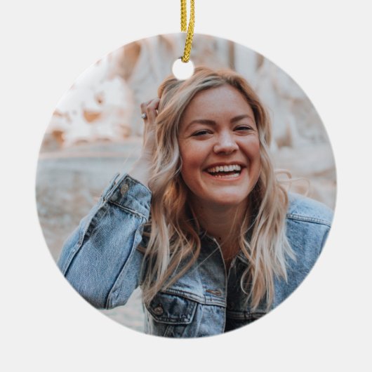 Personalisiertes Foto Keramik Ornament (Vorne)