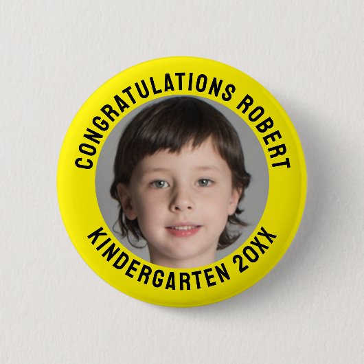 Personalisiertes Foto Kindergarten Button (Vorderseite)