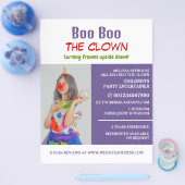 Personalisiertes Foto, Kinderunterhalter, Clown Flyer (Einzeln)