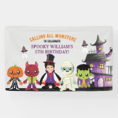 Personalisiertes Foto Kostüm Party Halloween Kinde Banner (Horizontal)
