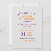 Personalisiertes Foto Kostüm Party Halloween Kinde Einladung (Rückseite)