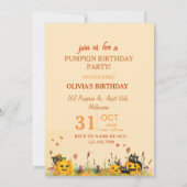 Personalisiertes Foto Kostüm Pumpkin Party Kinder Einladung (Rückseite)