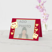 Personalisiertes Foto Lächelt Gold Foil Card (Orchidee)