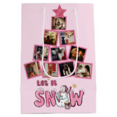 Personalisiertes Foto lassen es schnee Urlaub Mittlere Geschenktüte (Rückseite)