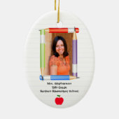 Personalisiertes Foto Lehrerschule Keramik Ornament (Hinten)
